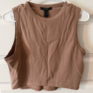 Forever 21 Brown Sleeveless Crop Top